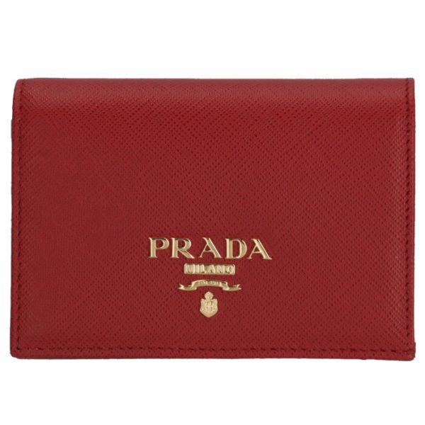 1mv021qwa68z 1 PRADA Bifold Saffiano Wallet Red