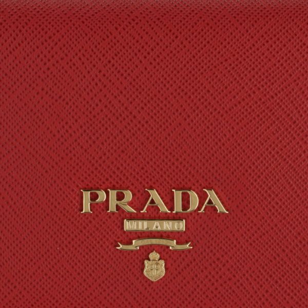 1mv021qwa68z 3 PRADA Bifold Saffiano Wallet Red