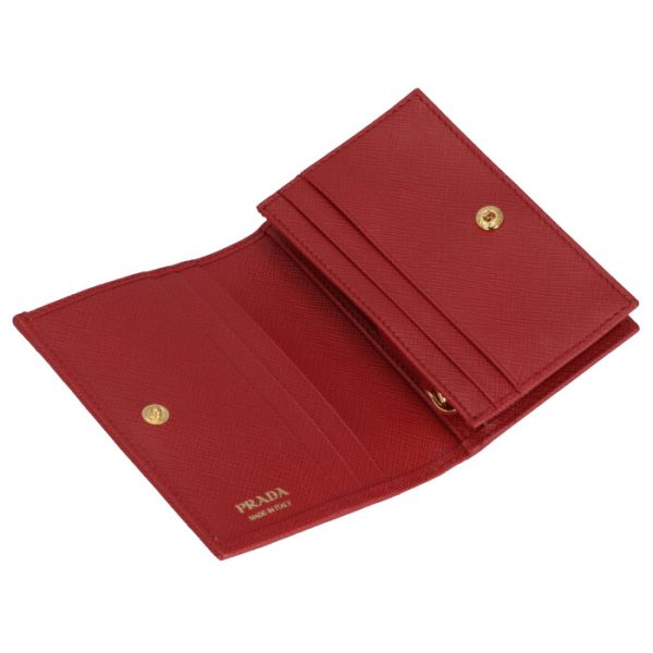 1mv021qwa68z 4 PRADA Bifold Saffiano Wallet Red