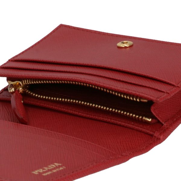 1mv021qwa68z 6 PRADA Bifold Saffiano Wallet Red