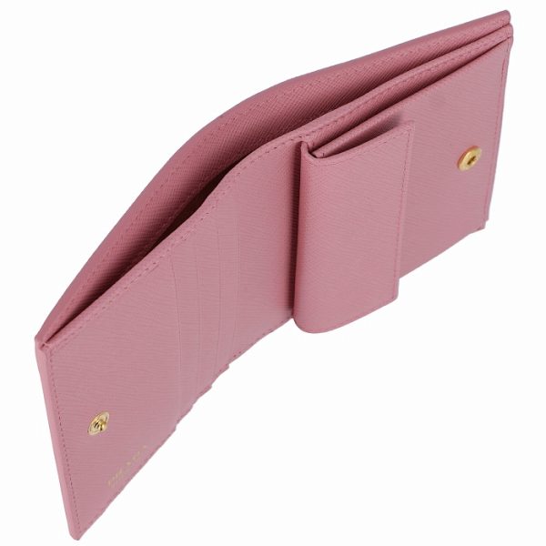 1mv2042ebw442 5 PRADA Mini Wallet Saffiano Leather Bifold Pink