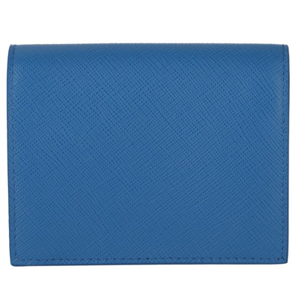 1mv2042ebwnof 2 PRADA Mini Wallet Saffiano Shine Bifold Blue