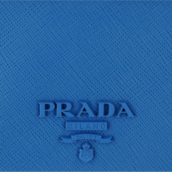 1mv2042ebwnof 3 PRADA Mini Wallet Saffiano Shine Bifold Blue