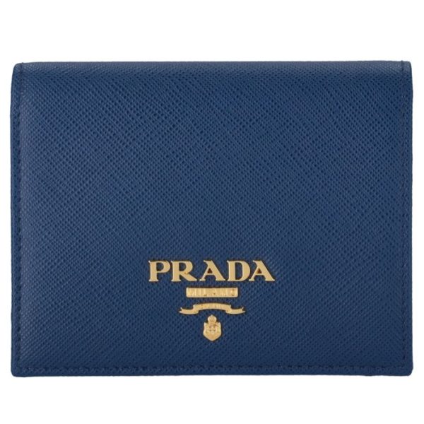 1mv204qwa016 1 PRADA Saffiano Bifold Mini Wallet Blue Navy