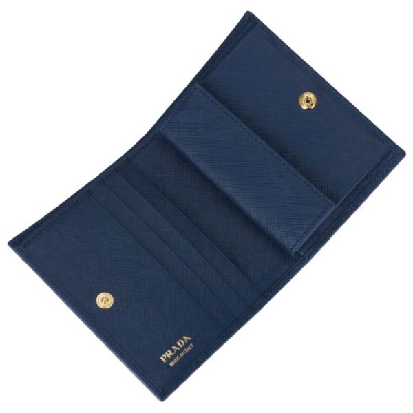 1mv204qwa016 4 PRADA Saffiano Bifold Mini Wallet Blue Navy