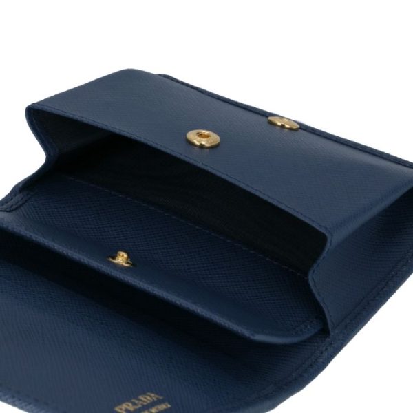 1mv204qwa016 6 PRADA Saffiano Bifold Mini Wallet Blue Navy