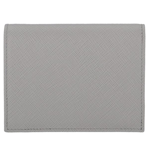 1mv204qwa424 2 PRADA Bifold Mini Wallet Saffiano Gray