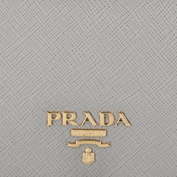 1mv204qwa424 3 PRADA Bifold Mini Wallet Saffiano Gray