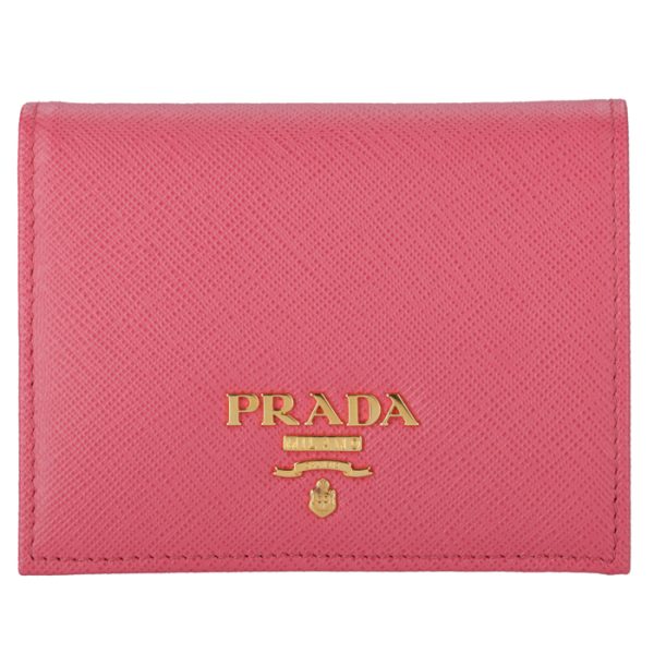 1mv204qwa505 1 PRADA Saffiano Bifold Mini Wallet Pink