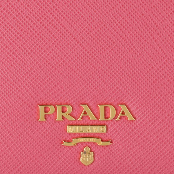 1mv204qwa505 3 PRADA Saffiano Bifold Mini Wallet Pink