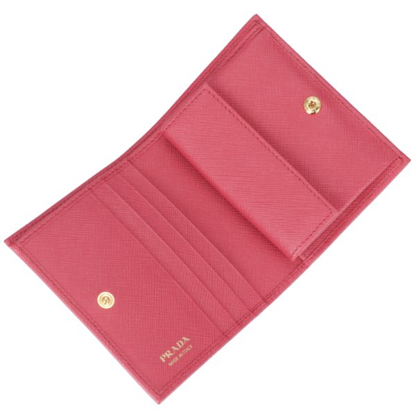 1mv204qwa505 4 PRADA Saffiano Bifold Mini Wallet Pink