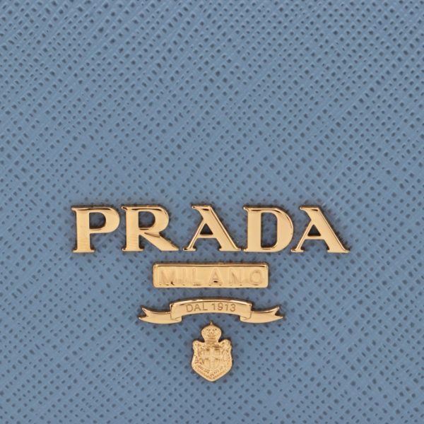 1mv204qwa637 3 PRADA Bifold Mini Wallet Saffiano Blue