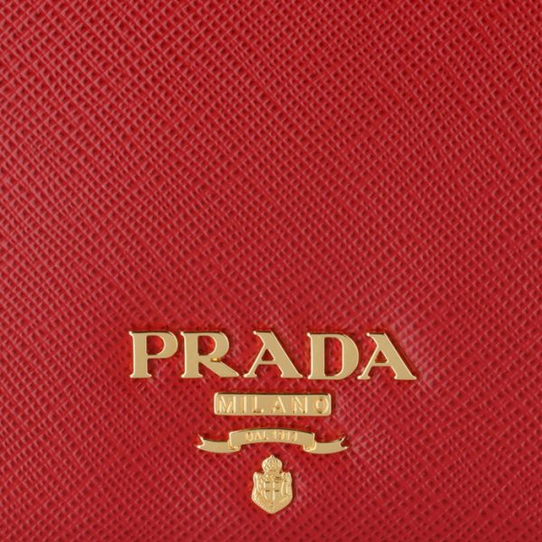 1mv204qwa68z 3 PRADA Saffiano Bifold Mini Wallet Red