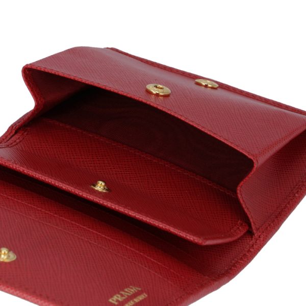 1mv204qwa68z 6 PRADA Saffiano Bifold Mini Wallet Red