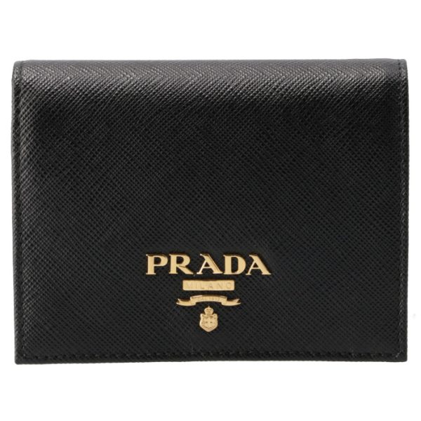 1mv204zlp61h 1 PRADA Saffiano Bifold Wallet Black