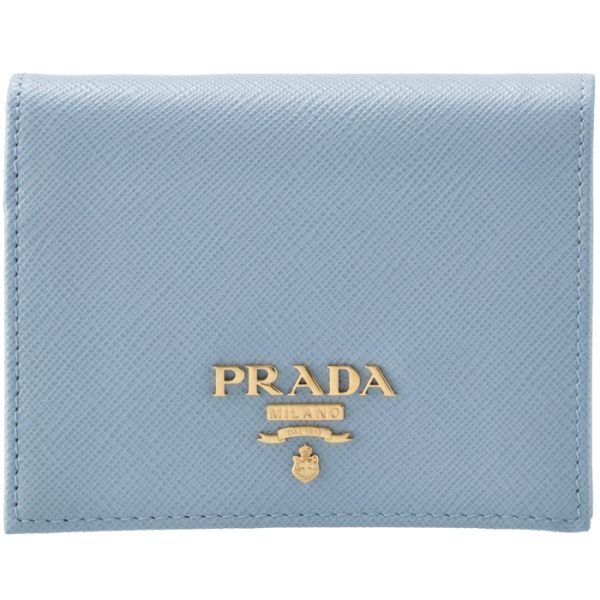 1mv204zlp 1 PRADA Bifold Saffiano Bicolor Mini Wallet