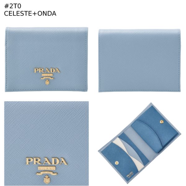 1mv204zlp 7 PRADA Bifold Saffiano Bicolor Mini Wallet