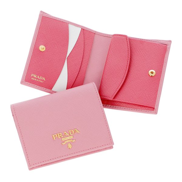 1mv204zlpbtz PRADA Bifold Saffiano Bicolor Pink