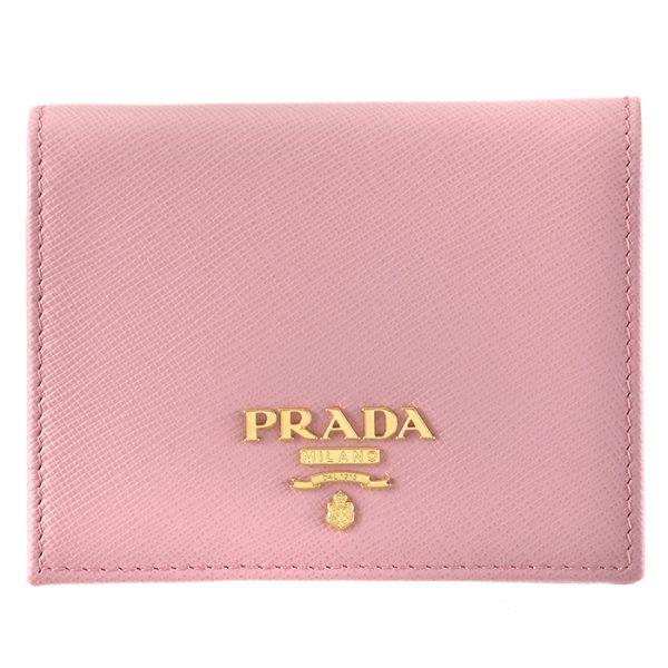 1mv204zlpbtz 1 PRADA Bifold Saffiano Bicolor Pink