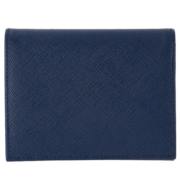 1mv204zlprau 2 PRADA Bifold Saffiano Bicolor Mini Wallet Navy x Blue