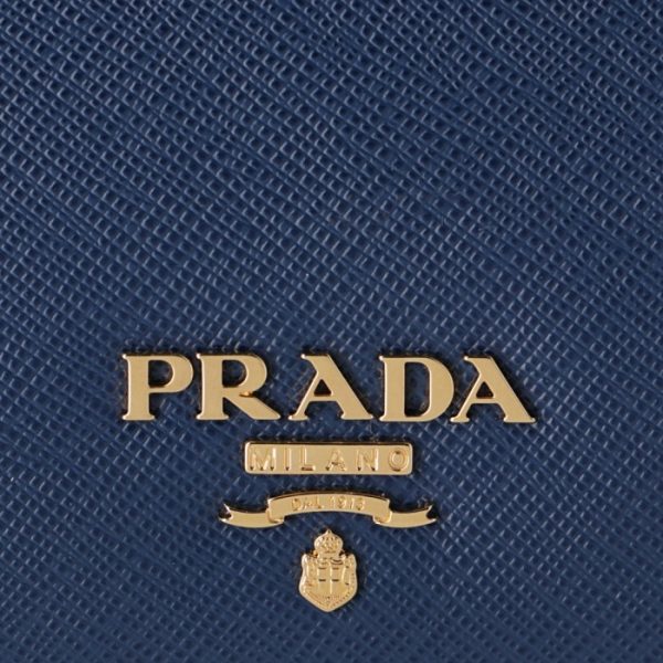 1mv204zlprau 3 PRADA Bifold Saffiano Bicolor Mini Wallet Navy x Blue