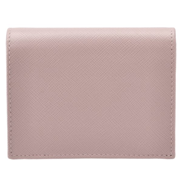 1mv204zlpvnm 2 PRADA Bifold Saffiano Bicolor Mini Wallet Pink