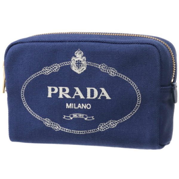 1na02120lctl 1 PRADA Canapa Pouch Canvas Navy