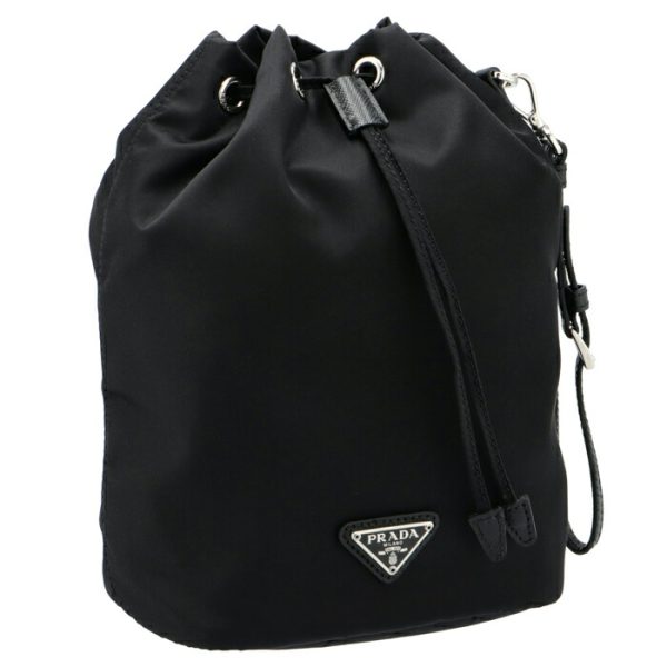 1ne369067002 PRADA Nylon Mini Bucket Bag Drawstring Black