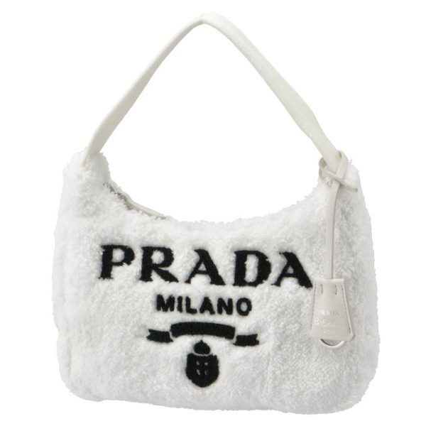 1ne5152dxo964 1 PRADA Shoulder Bag Terry Lettering Logo White