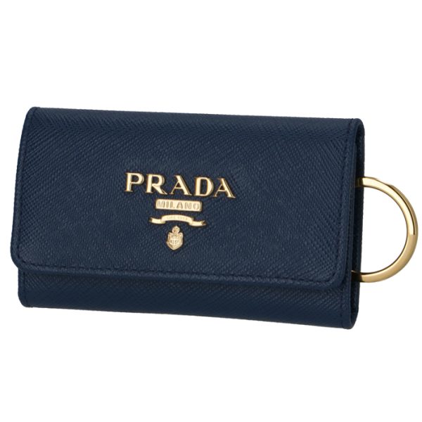 1pg004qwa016 PRADA Key Case Saffiano Blue Navy