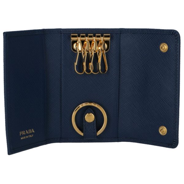 1pg004qwa016 4 PRADA Key Case Saffiano Blue Navy