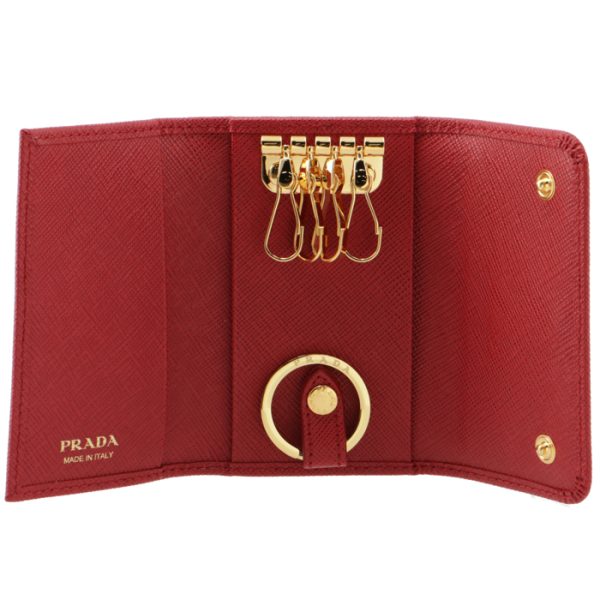 1pg004qwa68z 4 PRADA Key Case Saffiano Red