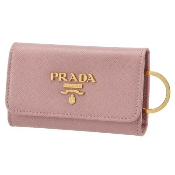 1pg004qwa924 PRADA Key Case Saffiano Pink