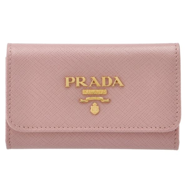 1pg004qwa924 1 PRADA Key Case Saffiano Pink