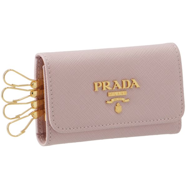 1pg004qwae18 PRADA Key Case Saffiano Pink