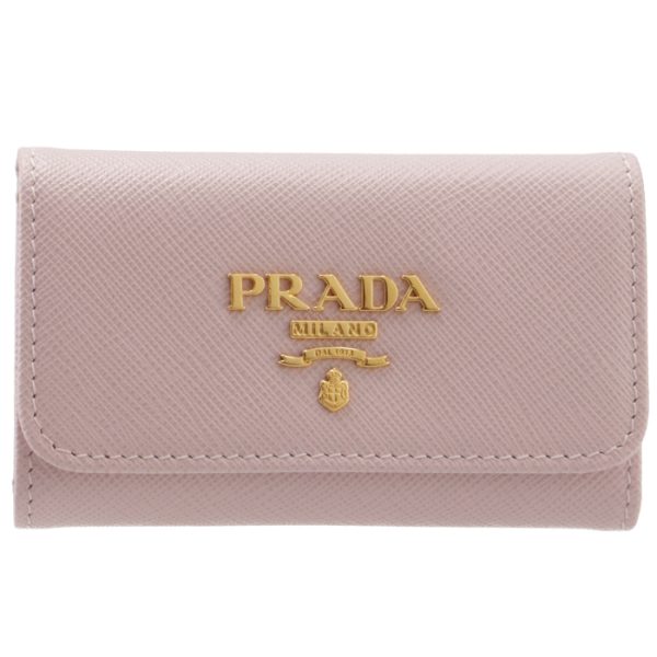 1pg004qwae18 1 PRADA Key Case Saffiano Pink