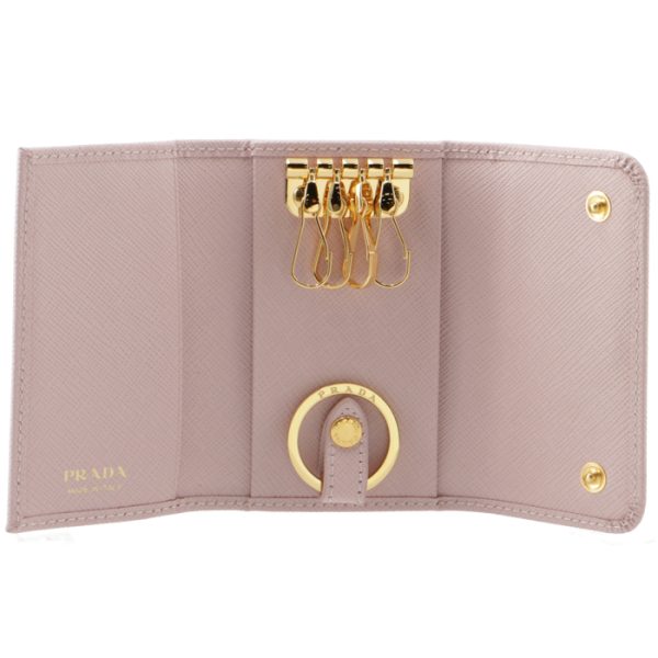 1pg004qwae18 4 PRADA Key Case Saffiano Pink