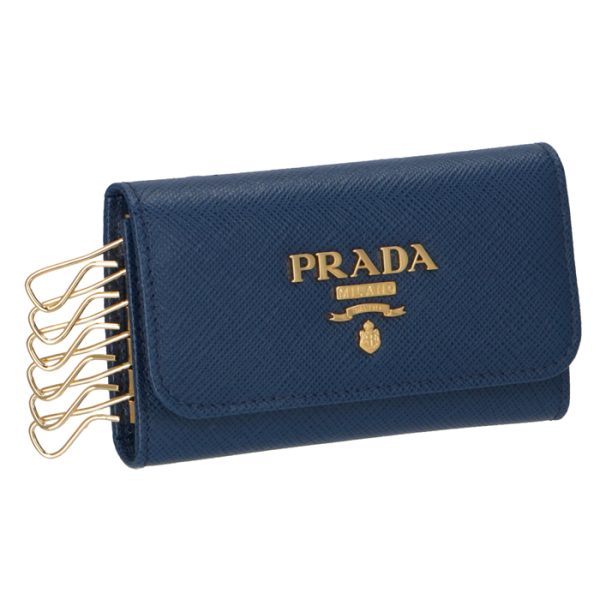 1pg222qwa016 PRADA Key Case Saffiano Metal Blue Navy