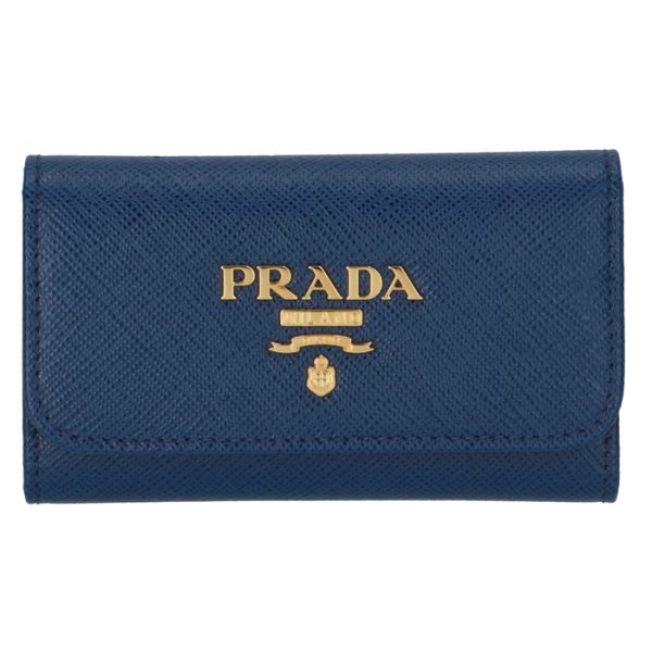 1pg222qwa016 1 PRADA Key Case Saffiano Metal Blue Navy