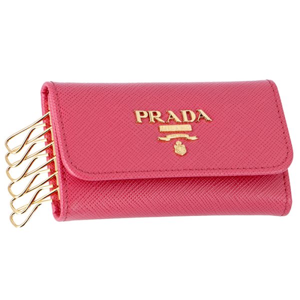 1pg222qwa505 PRADA Key Case Saffiano Pink