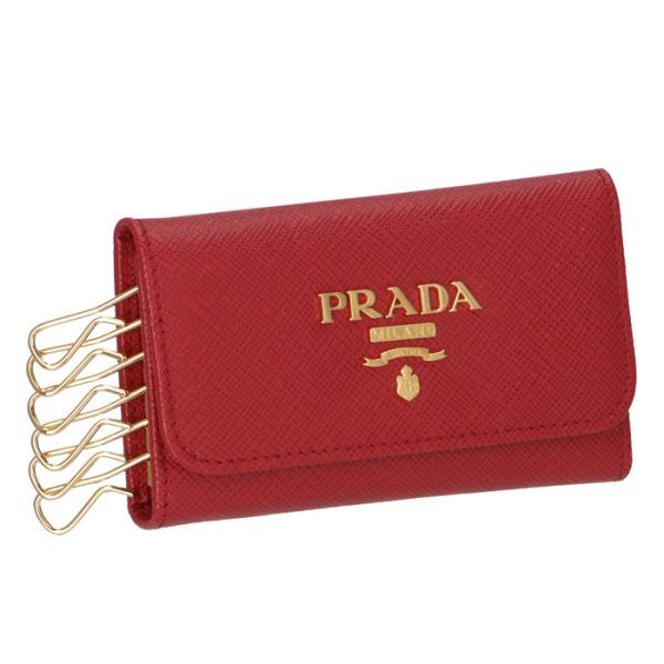 1pg222qwa68z PRADA Key Case Saffiano Red