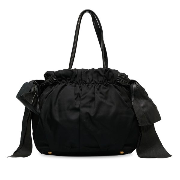 1zuoz2uuud8vtcqf 3 Prada Tessuto Ribbon Handbag Shoulder Bag 2WAY Black Multicolor Nylon Leather