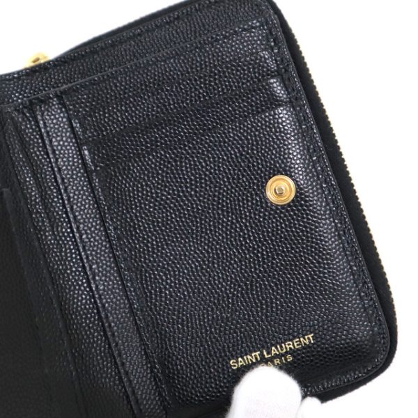 2000018255900010 7 Saint Laurent Compact Full Zip Wallet Black