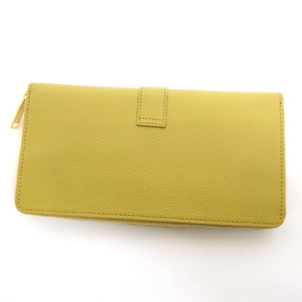 2000018256500020 2 Yves Saint Laurent Round Zipper Long Wallet Yellow