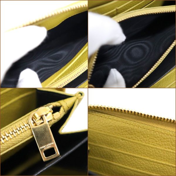 2000018256500020 6 Yves Saint Laurent Round Zipper Long Wallet Yellow