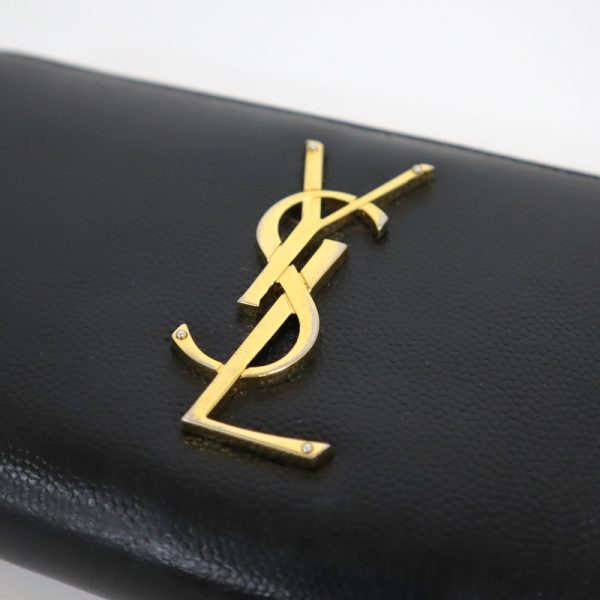 2000018256600002 6 Saint Laurent Long Wallet Black