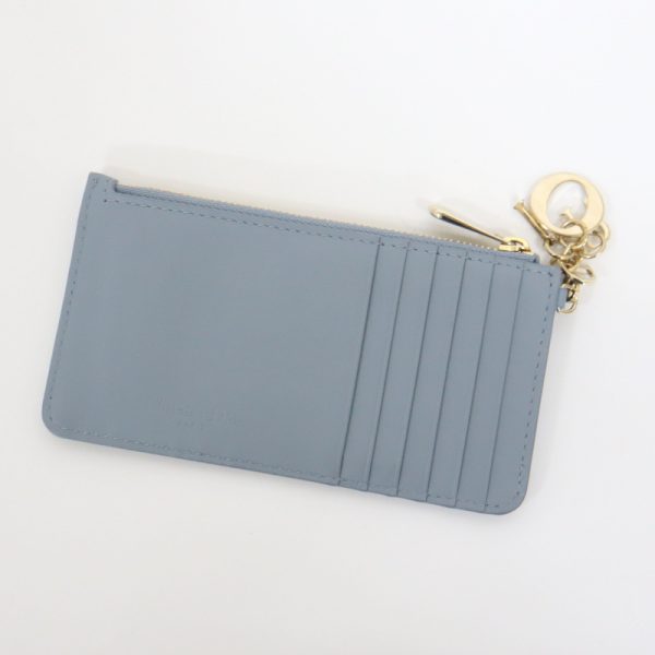 2000077256100002 2 Christian Dior Small Card Zip Holder Blue