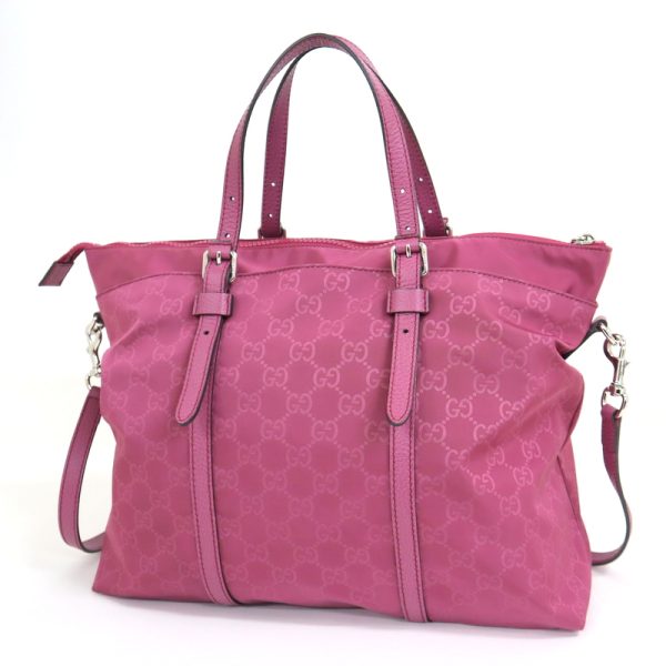 2000087256500172 2 Gucci GG Nylon 2Way Bag Pink