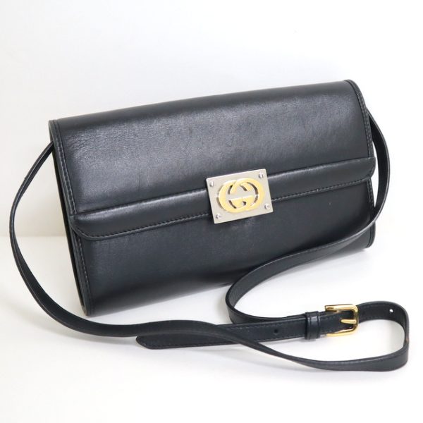 2000087256600045 1 Gucci Interlock G 2Way Clutch Bag Black