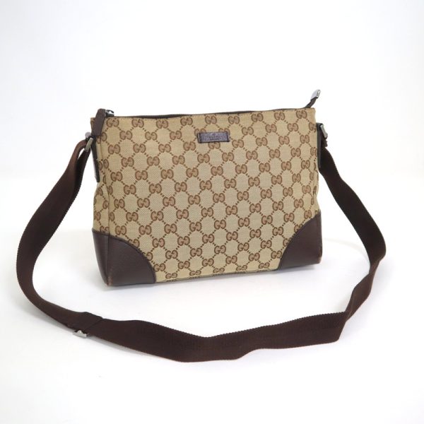 2000088256100126 1 Gucci GG Canvas Shoulder Bag Brown